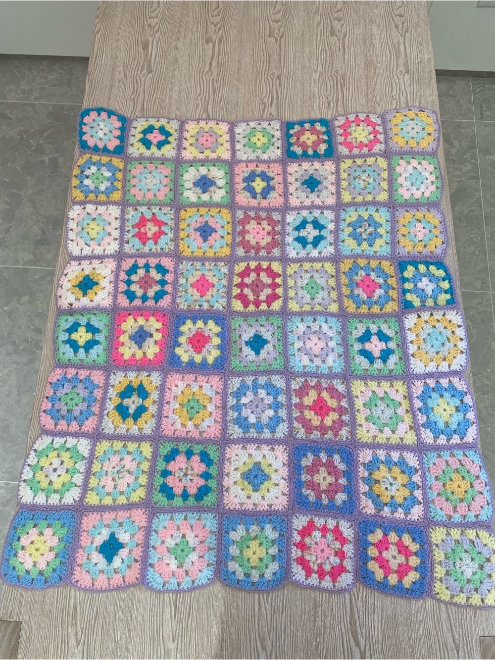 🌸 Vintage Handmade Granny Crochet Blanket 37 inches - 42 inches🌸